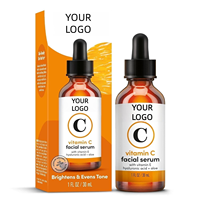 Sérum Visage à la Vitamine C Anti-Oxydant Éclaircissant et Unifiant le Teint, pour Usage Quotidien à Domicile, Vente en Gros OEM en Marque Blanche