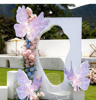 Grote gesimuleerde zijden bloemen vlinderlampjes gloeiende decoratie voor lentebruiloften en verjaardagsfeesten