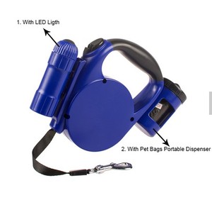 Dispensador de bolsas de basura para perro, luz Led retráctil automática, linterna de plomo, luces parpadeantes grandes de 8m, correa reflectante para mascotas - Product Image 6