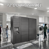 Casier intelligent pour colis à 12 compartiments, système de stockage de colis avec serrure électronique, structure en acier pour immeuble de bureaux