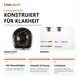Mini Motorfiets Richtingaanwijzer Zinklegering Blinker 1.24W 12V IP65 Waterdicht M8 Bolt Universele LED Indicator Scooter Universal Fit - Product Image 4