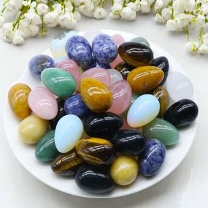 Kristall-Ei mit Halbedelsteinen Natürlicher Rosenquarz und <span class=keywords><strong>Amethyst</strong></span> Gemischtes Kristallstein-Ei Handgefertigtes Dekorationsstück - Product Image 5