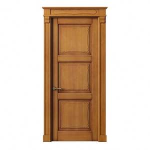 Puerta Principal Interior y Exterior de Madera Maciza de Diseño Moderno con Aislamiento Acústico y Cerradura para Casas - Product Image 1