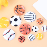 Miniatures en résine en gros pour maison de poupée, modèles de simulation de demi-terrain de basket-ball et de football DIY pour coque de téléphone portable