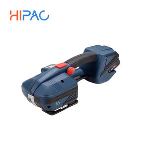 Presse à balles électrique portative automatique HIPAC V2 portant une machine de cerclage en plastique PP à haute productivité pour les produits chimiques alimentaires - Product Image 1