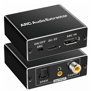Extracteur audio <span class=keywords><strong>HDMI</strong></span> <span class=keywords><strong>ARC</strong></span> 192 kHz, <span class=keywords><strong>adaptateur</strong></span> <span class=keywords><strong>HDMI</strong></span> <span class=keywords><strong>ARC</strong></span> EARC TV <span class=keywords><strong>vers</strong></span> coaxial optique Toslink numérique SPDIF stéréo avec canal de retour audio - Product Image 1