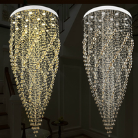 Lustre en cristal de fabrication chinoise pour plafond voûté, hauteur de cathédrale, longueur sur mesure à bon prix