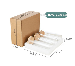 Venta al por Mayor de Recipientes Herméticos de Vidrio Borosilicato Transparente con Tapa de Bambú, Juegos de Recipientes Herméticos de Vidrio - Product Image 5
