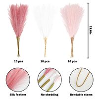 Fleurs de Pampa Artificielles Séchées, Bouquet de Joncs Artificiels pour Mariage, Décoration de Maison, Plantes Artificielles, Queue de Lapin, Noël