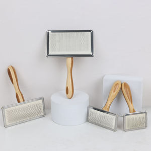 <span class=keywords><strong>Brosse</strong></span> à poils pour animaux de compagnie en bois avec logo personnalisé, peigne de toilettage pour chien et chat, <span class=keywords><strong>brosse</strong></span> à poils en acier inoxydable pour massage - Product Image 2