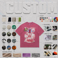 Camiseta de manga corta de algodón puro, estilo americano, de marca de moda, con estampado de retrato vintage lavado, estilo urbano y corte holgado.
