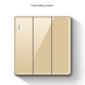 Interruptores y enchufes de pared eléctricos de placa de vidrio acrílico de lujo de oro moderno estándar del Reino Unido para el hogar - Product Image 2