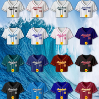 Jersey Baseball Custom Crop dengan Nama dan Nomor yang Dipersonalisasi untuk Wanita dan Anak Perempuan, Atasan Sporty Lengan Pendek Musim Panas, Pilihan Warna Beragam