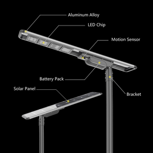 Outdoor IP66 Solar <b>LED</b> Street <b>Light</b> All-in-One 40W 50W 100W <b>Motion</b> <b>Sensor</b> & Timing Control - Product Image 6