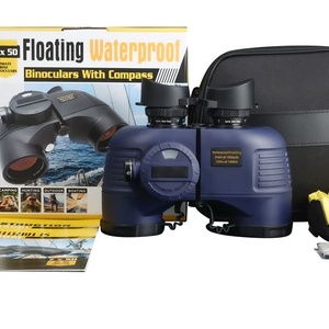 하이 퀄리티 10X50 블루 마린 쌍안 해양 망원경 50mm 대물 직경 Bak4 플로트 디지털 방향 나침반 - Product Image 1