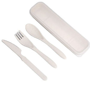 Экологически чистые и многоразовые инструменты-кухонные наборы, 3 шт., набор вилок и ложек из натуральной пшеничной соломы - Product Image 1