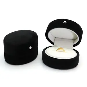 珠宝戒指盒订婚结婚纪念品盒新娘照片戒指包装定制标志天鹅绒首饰盒