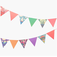 Tissu Polyester String Drapeau Événement Affichage Joyeux Anniversaire Bunting Fanion Drapeau Bannière