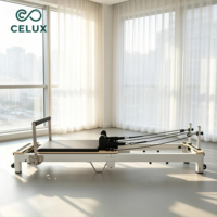 Reformer de Pilates Celux Premium pliable à rail fixe en aluminium blanc pour entraînement à domicile