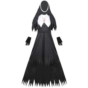 Women Sexy <strong>Nun</strong> Cosplay <strong>Costume</strong> Black Blooded Vampire Fantasy Dress Terror Halloween Horror <strong>Costume</strong> - Product Image 2