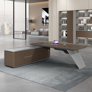 Giá rẻ bán buôn MDF văn phòng có thể điều chỉnh bảng và ghế với ngăn kéo Hiện Đại Văn phòng điều hành bàn cho giám đốc - Product Image 4