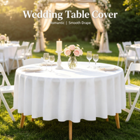 Lot de 10 nappes modernes en plastique blanc, diamètre 84 pouces, jetables, pour pique-niques en extérieur, anniversaires, mariages, célébrations