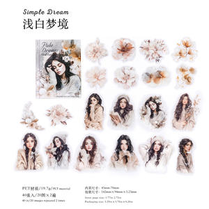 40 autocollants brillants auto-adhésifs par paquet, série Blooming <span class=keywords><strong>Encounters</strong></span>, personnages rétro, décoration de vacances, journalisation DIY - Product Image 5