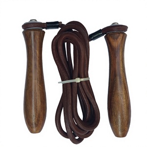 Cuerda para Saltar SAIBRO con Mango de Madera, Cordón de Cuero Resistente de 9 Pies, para Gimnasio, Menos de 1 kg, Unisex - Product Image 4
