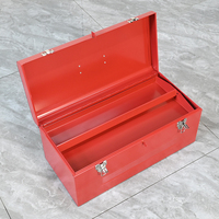 Boîte à outils portable en métal, boîte de rangement pour outils en acier robuste avec plateau amovible, boîte à outils verrouillable à transport manuel pour réparation en garage
