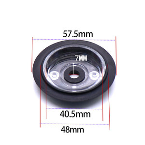 45Mm Màu Đen Bạc Đầy Đủ Nhôm Hat Hình Dạng Skirted Khối Lượng Potentiometer Chuyển Đổi Núm - Product Image 6