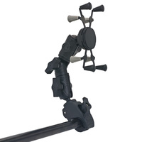 Support de téléphone de voiture réglable à double prise en nylon renforcé de 1 pouce avec connecteur à rotule pivotante