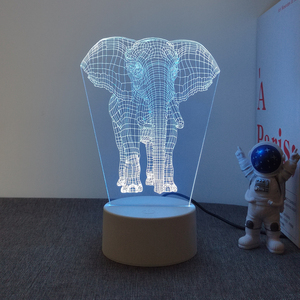 Dieciséis colores cambiantes 3D Luz de noche con elefante Animal remoto para decoración de escritorio - Product Image 6