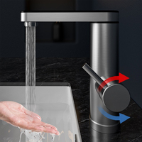 Chauffe-robinet d'eau chaude rapide 3s robinet de cuisine instantané avec écran tactile en acier inoxydable à affichage numérique LED