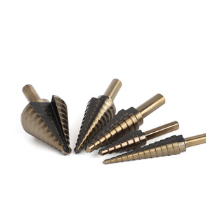 Pagoda <b>Step</b> <b>Drill</b> Bit Set 5pc Imperial Hex Shank TiCN Coated For Nonferrous Metals - Product Image 1