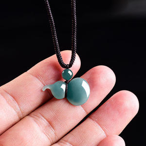 หยกธรรมชาติหยกน้ำเงินรูปน้ำเต้าจี้หยกสไตล์จีน UNISEX ของขวัญคลาสสิกพร้อมใบรับรองการประเมิน HJ06 - Product Image 3