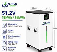 Batterie LiFePO4 LIRVO en gros 51,2 V 300 Ah 314 Ah pour stockage d'énergie domestique au sol avec contrôle Bluetooth et Wi-Fi pour système solaire