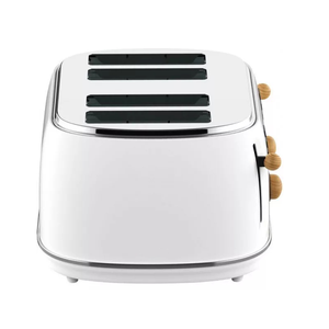 <span class=keywords><strong>Grille</strong></span>-<span class=keywords><strong>pain</strong></span> automatique 4 tranches en acier inoxydable <span class=keywords><strong>et</strong></span> finition texturée <span class=keywords><strong>bois</strong></span>, <span class=keywords><strong>blanc</strong></span>, réglages de brunissage larges, décongélation, réchauffement, levage élevé, occasion - Product Image 2