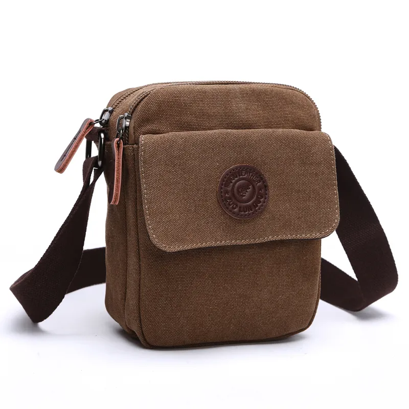 ZUOLUNDUO 2022 Factory Direct Sales Fashion Shoulder Zipper Washed Canvas Messenger Bag Men's Sling Bags