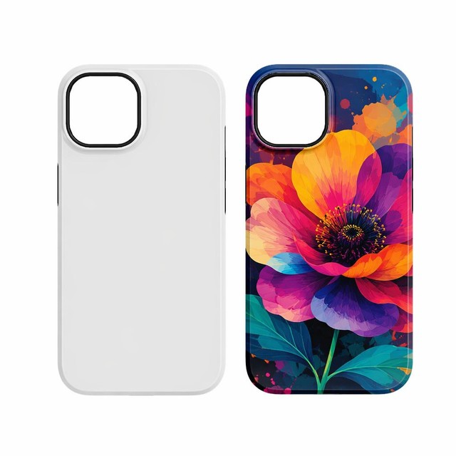 DIY Business Blank 3D Sublimation TPU+PC Phone Case for 16/15 Pro Max Magnetic Ring Holder Shockproof & Waterproof