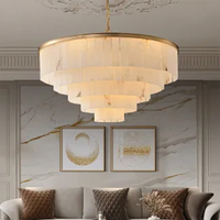 Lustre suspendu de luxe en cuivre massif et pierre, style chinois moderne, LED blanc chaud, intensité variable, 50000 heures, pour salon et salle à manger
