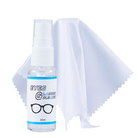 Kit de nettoyage de lentilles personnalisé de 30 ml avec spray nettoyant, chiffon en microfibre, étiquette privée OEM, nettoyant pour lunettes, lunettes de soleil