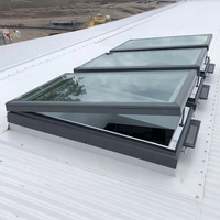 Fenêtre de toit moderne à cadre en aluminium, double vitrage trempé, lamellé-collé, pour jardin, avec persienne, sécurité intelligente et automatique