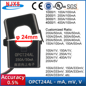 Transformador de Corriente de Núcleo Dividido OPCT24ATL, Tipo Abrazadera, Medición de 0-400A con Salida mA, mV y V, Transformador de Corriente Personalizado - Product Image 2