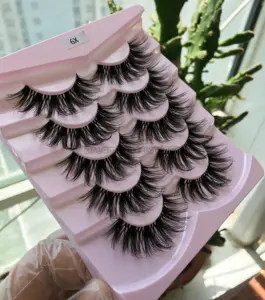 Hot Selling Private Label 3d Wispy hand-made private label clear band mink eyelashes brand your own lashes