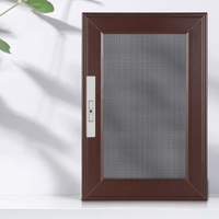 Porte moustiquaire à cadre en aluminium gaufré sur mesure, ouverture intérieure, en acier inoxydable 304, maille de sécurité 12 points, design moderne et minimaliste