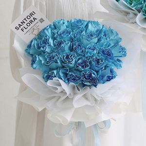 Papier d'emballage pour fleurs de style coréen classique, 56*56,5 cm, imperméable, translucide, couleur unie, pour fleuristes - Product Image 3