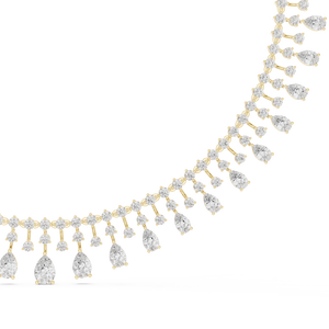 Collier Diamant Cascade de Pétales Coupe Poire Frangée pour Femme, Idéal pour Occasions Spéciales, Prix Export - Grande Vente - Product Image 3