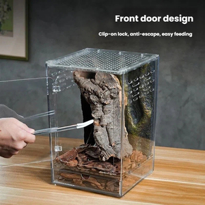 Acrylic Glass Reptile Breeding Box Terrarium for Snake Crested <strong>Gecko</strong> Front Opening Habitat <strong>Tank</strong> - Product Image 3