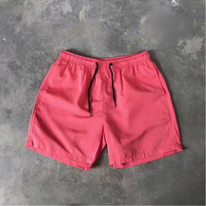 Men's Solid Coral Eco-Friendly Board Shorts with Pockets Drawstring Elastic Waist Quick Dry Casual <b>Swim</b> Shorts - Product Image 1