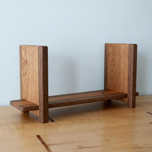 Support d'écran unique en bois massif, étagère de bureau en noyer de qualité supérieure, fait main, en forme de H, organisateur de bureau multifonctionnel pour - Product Image 1